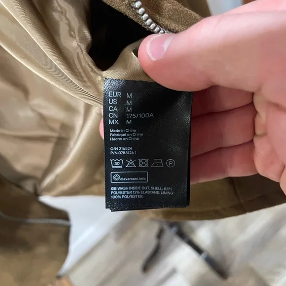 H&M Tan faux Suede Jacket with Zipper Accents - Picture 3 of 3